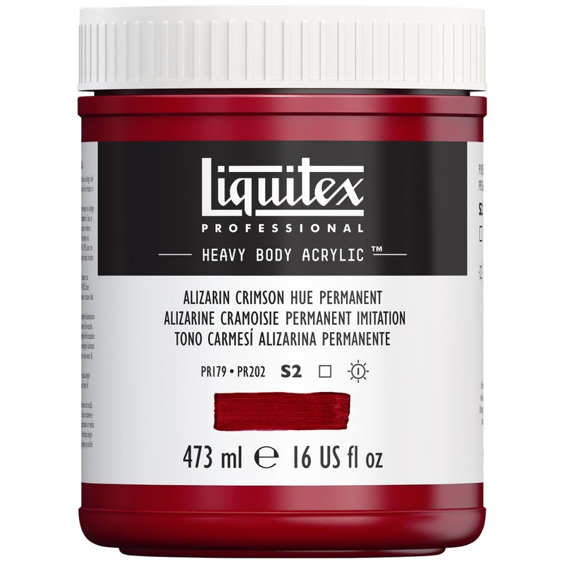 Liquitex ليكوِتكس بروفيشنال هيفي بودي أكريليك بينت، 16-oz (473ml) بوت، أليزارين كريمسون هيو بيرماننت - Image 1